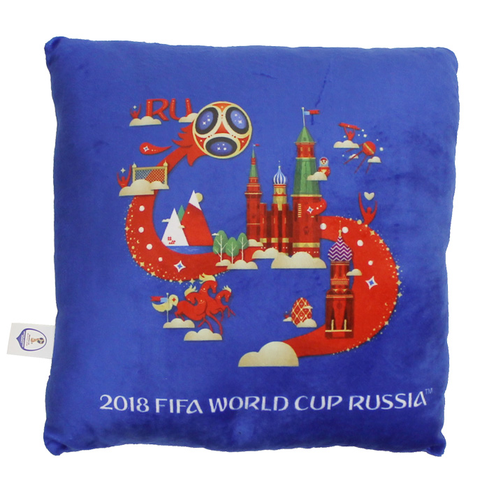 2018FIFAワールドカップ(W杯)ロシア オフィシャル イラストクッション