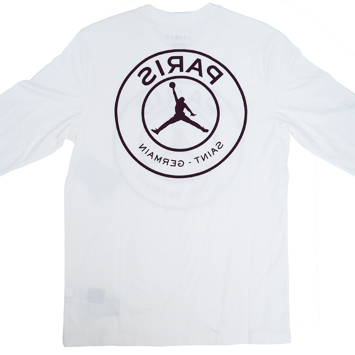 パリ サンジェルマン ジョーダン Tシャツ 長袖 ホワイト Jordan ジョーダン Ck9781 100 サッカーショップfcfa 海外サッカーユニフォーム アパレル グッズ通販