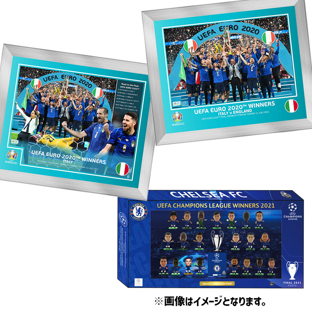 イタリア代表 EURO2020優勝記念 額入りフォト & チェルシーCL優勝記念