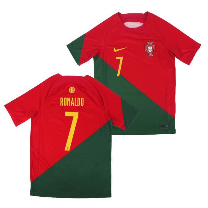 当店一番人気 ポルトガル代表 クリロナ 120 赤緑トロフィ⚽子供サッカーユニフォーム キッズ