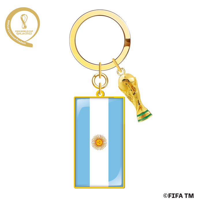 2022 FIFAワールドカップ(W杯)カタール オフィシャル キーホルダートロフィー付き (アルゼンチン)(FF22-KC-0032/ARGENTINA)  | サッカーショップfcFA｜海外サッカーユニフォーム・アパレル・グッズ通販