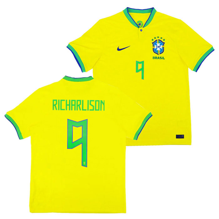ブラジル代表 2022 ホーム 半袖 ユニフォーム No.9 リシャルリソン 