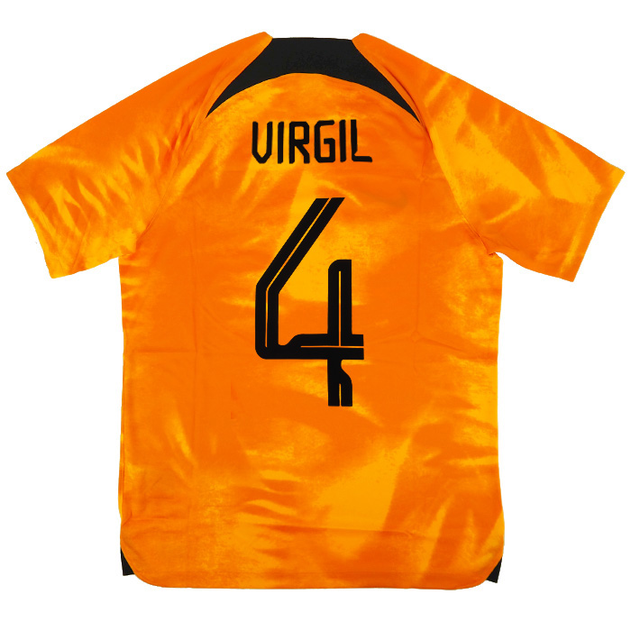 オランダ代表 2022 ホーム 半袖 ユニフォーム No.4 フィルジル・ファン 