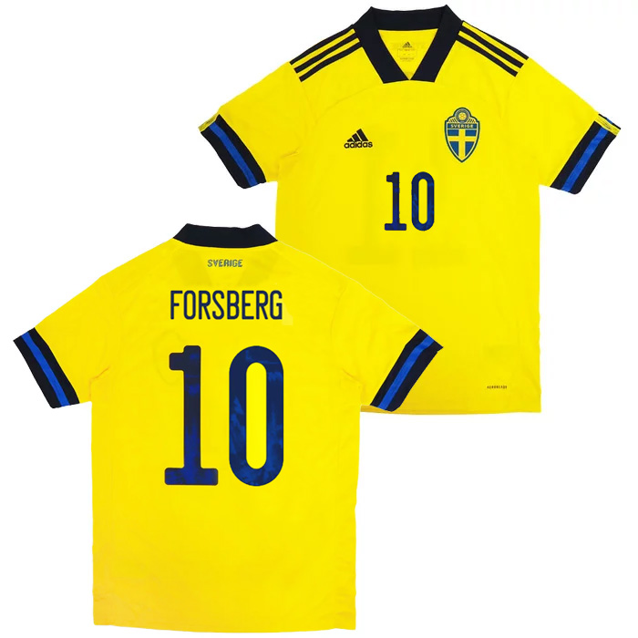 スウェーデン代表 2020 ホーム 半袖 ユニフォーム No.10 フォルスベリ 