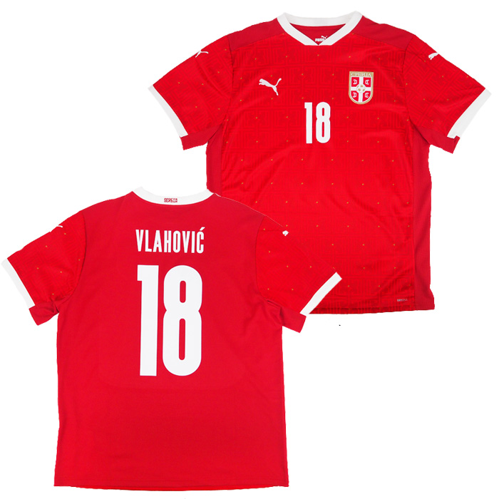 セルビア代表 2020 ホーム 半袖 ユニフォーム No.18 ヴラホヴィッチ