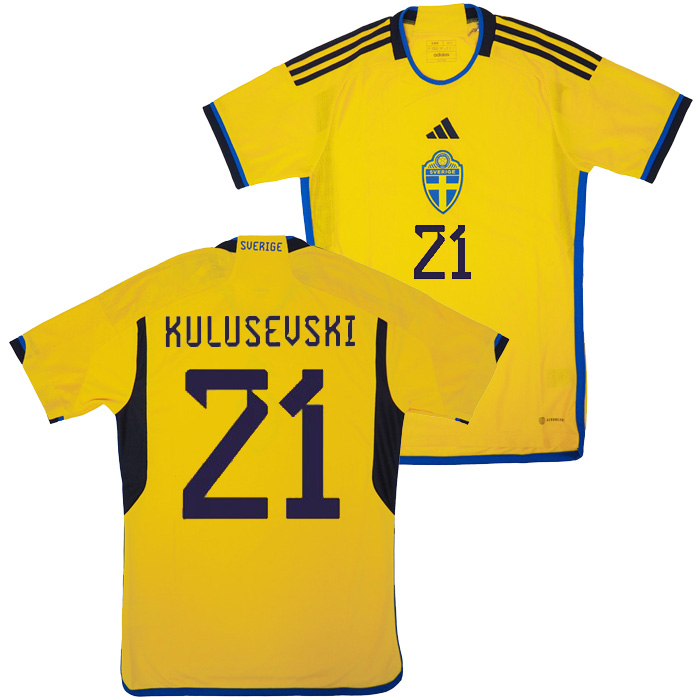 スウェーデン代表 2022 ホーム 半袖 ユニフォーム No.21 クルゼフスキ 
