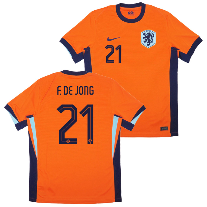 オランダ代表 2024 ホーム 半袖 ユニフォーム No.21 フレンキー・デ